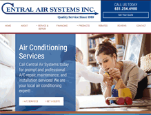 Tablet Screenshot of centralairsystems.net